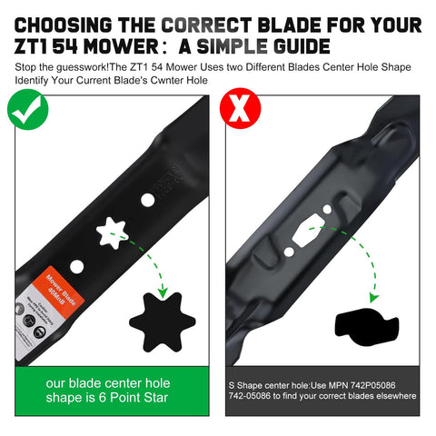Grasscool ZT1-54 blade set side view highlighting blade edge and length