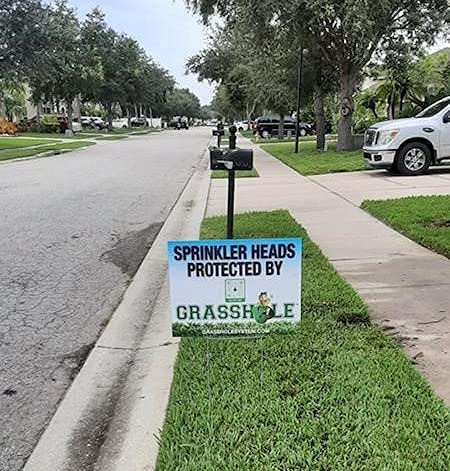 GRASSHOLE donut guard fits most sprinkler heads for quick, tool-free installs.