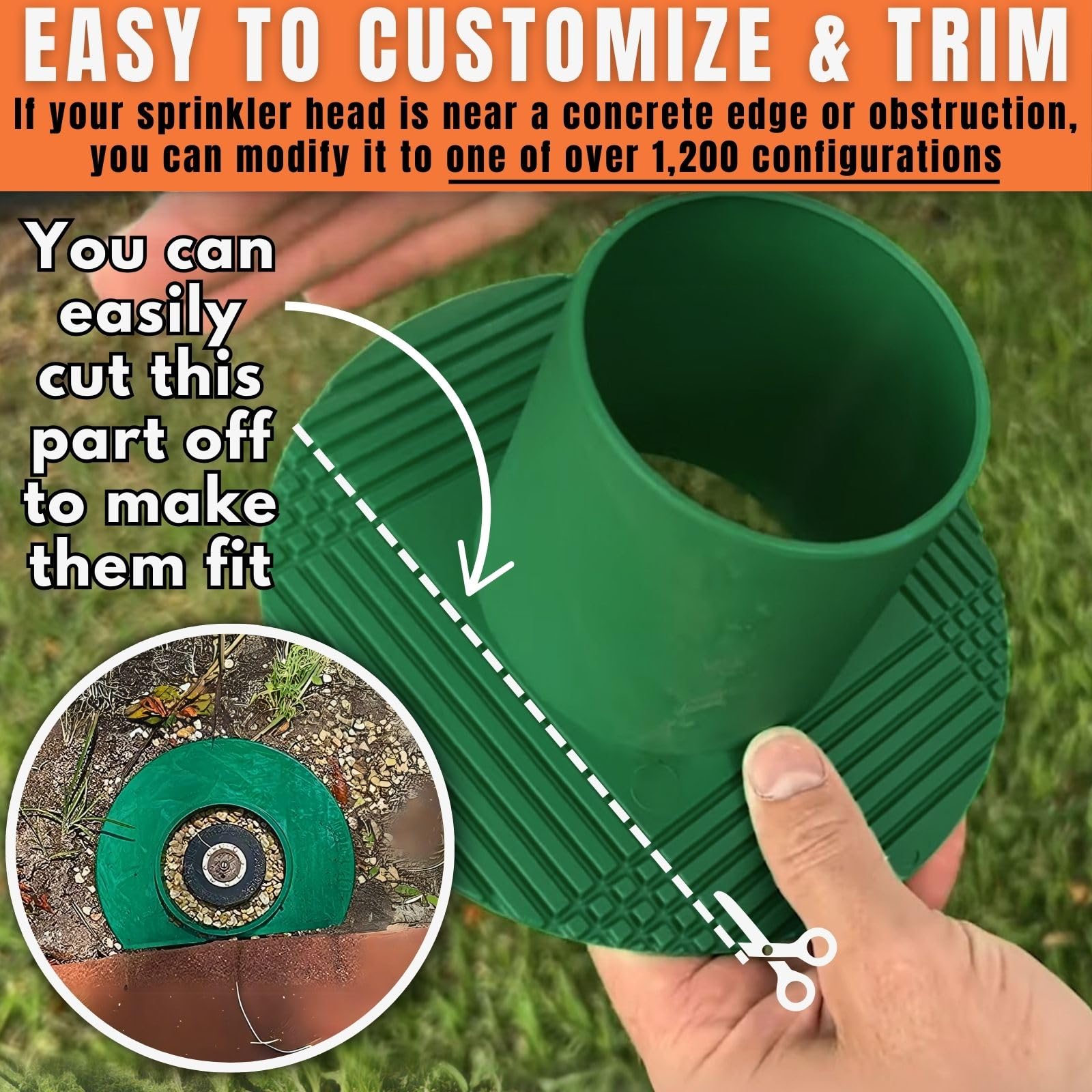 GRASSHOLE sprinkler head guard offers easy tool-free installation.