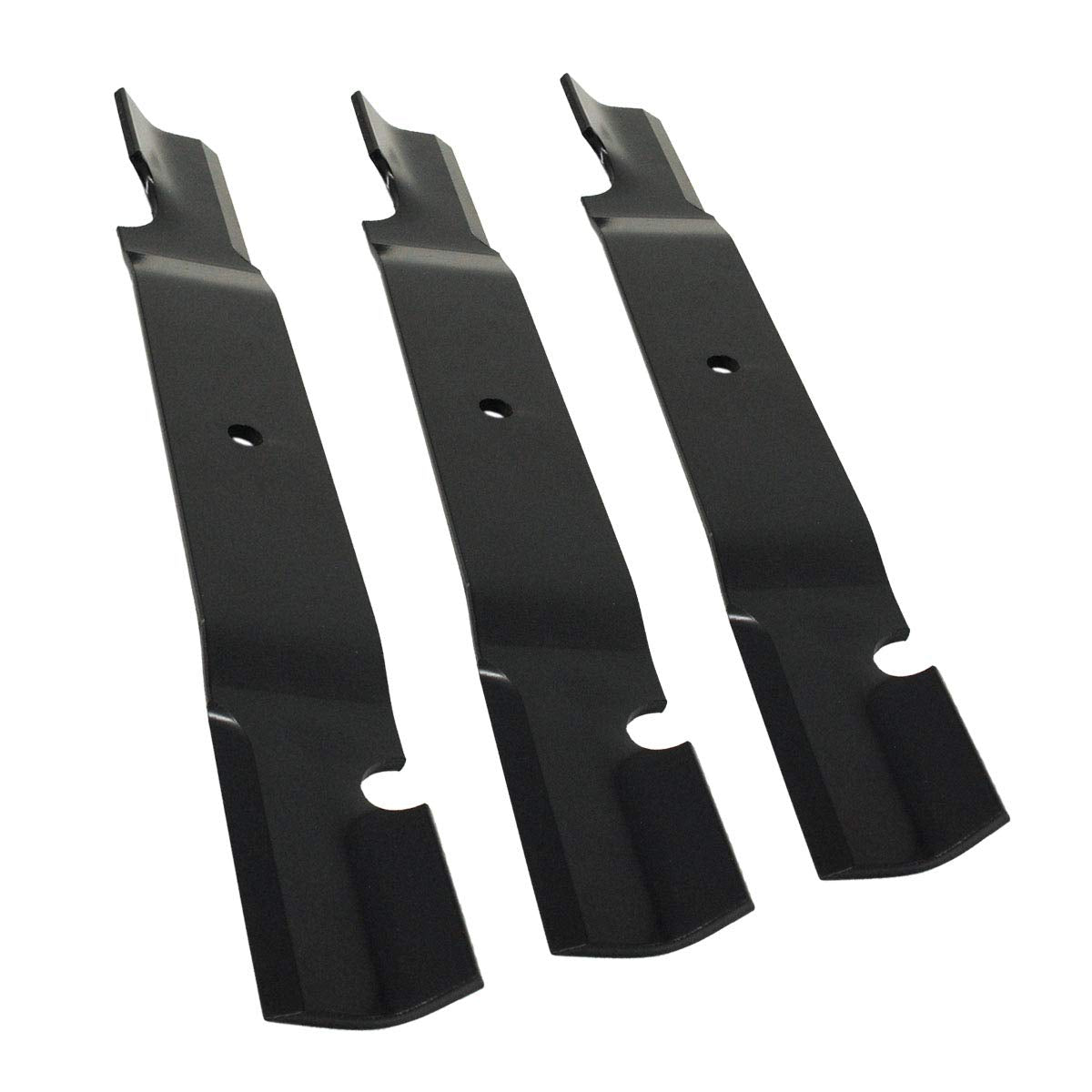 Grasshopper GrassMax 21-inch high-lift notch blade close-up showing a sharp edge for precise mowing