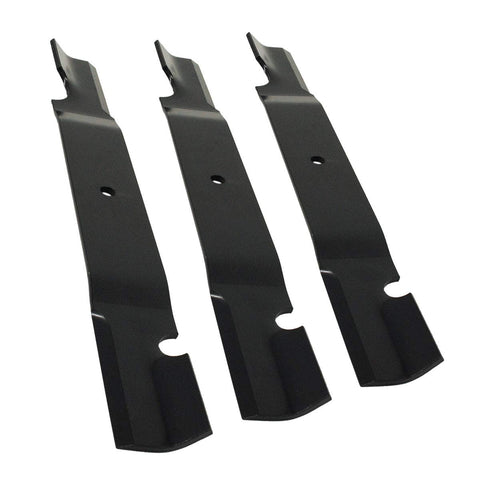 Grasshopper GrassMax 21-inch high-lift notch blade close-up showing a sharp edge for precise mowing