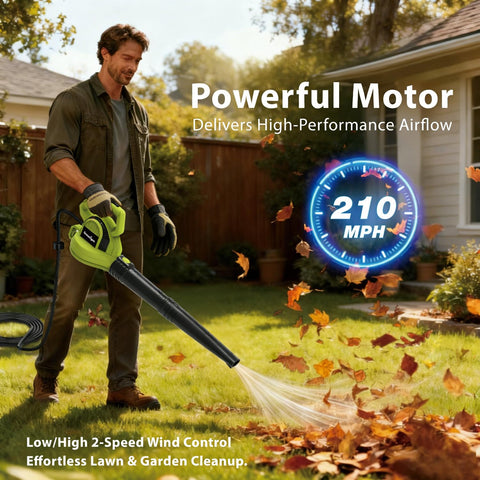 GRASSTIGON leaf blower power switch, easy to operate during quick yard cleanup.