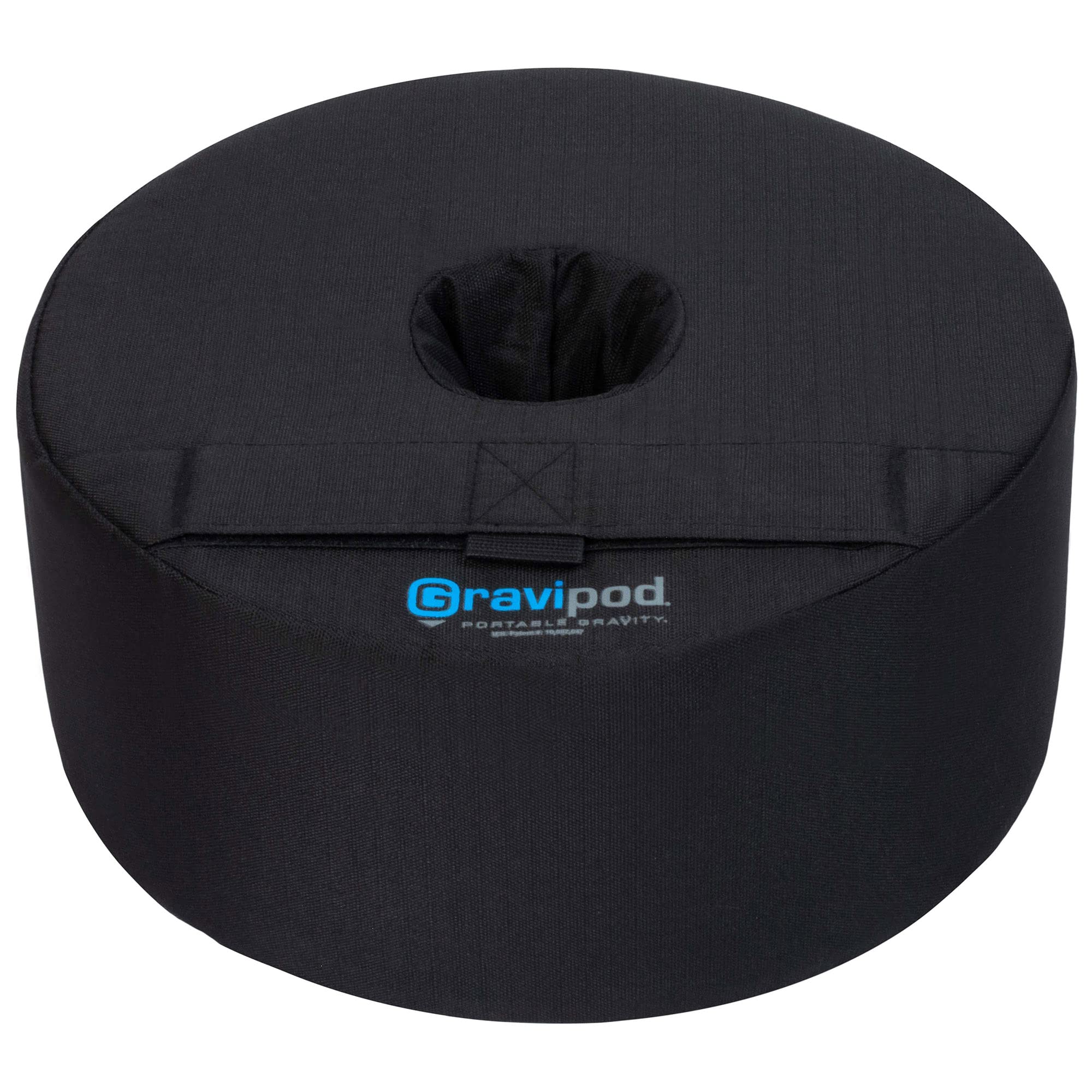 Gravipod 18-inch base top view with easy-fill opening for fast setup.
