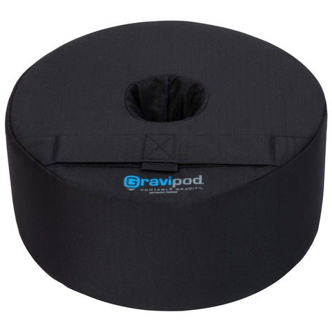 Gravipod 18-inch base top view with easy-fill opening for fast setup.
