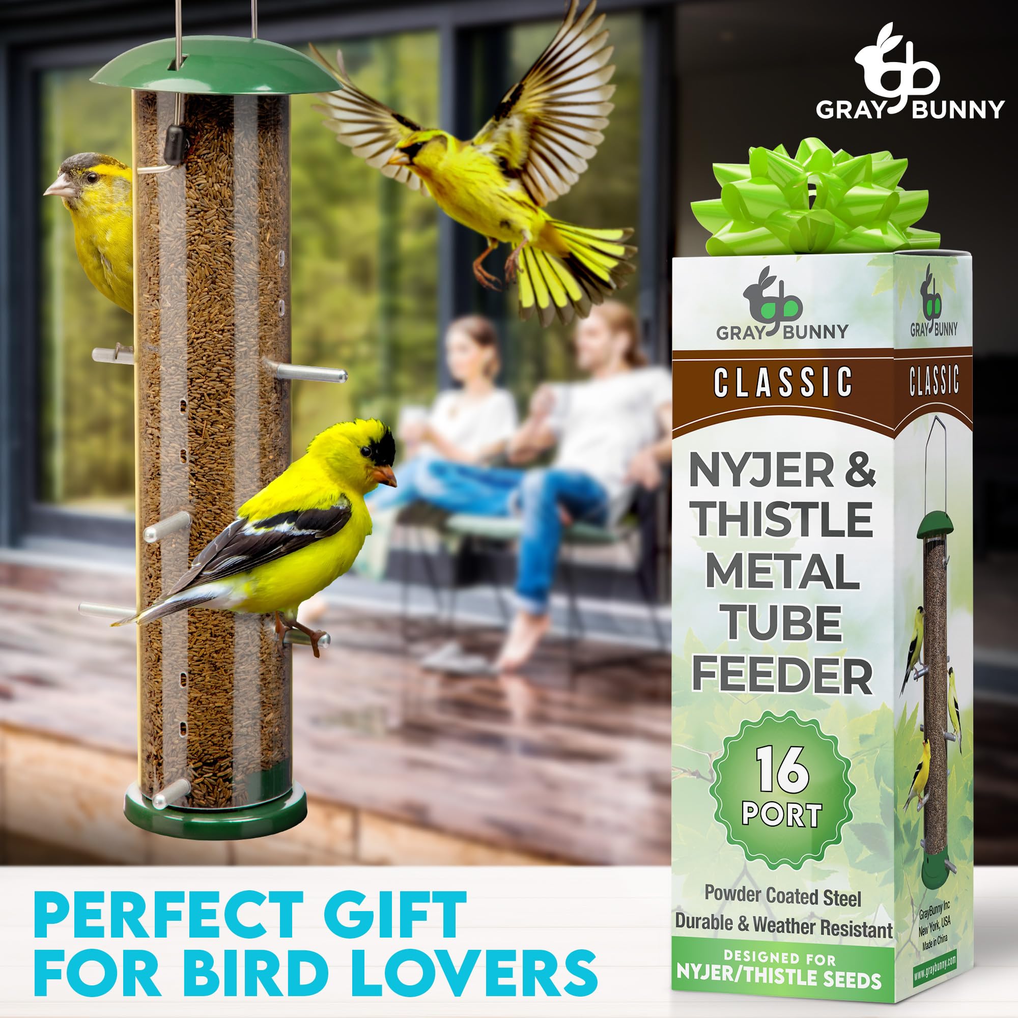 Gray Bunny Clear Seed Tube lets you see seed level at a glance