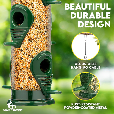 Gray Bunny squirrel-proof lid protects seeds from nibbling critters