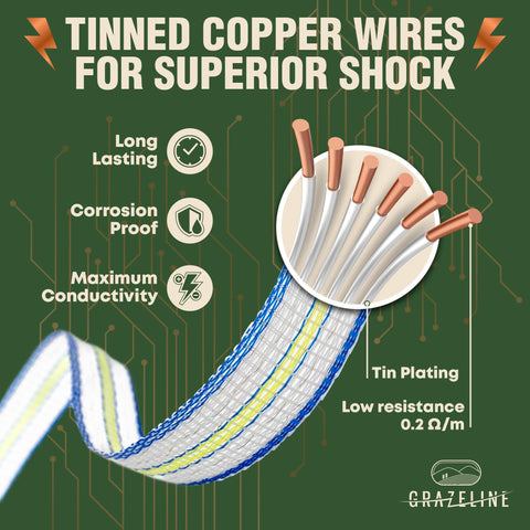Grazeline 6 tinned copper conductors closeup for durable conductivity