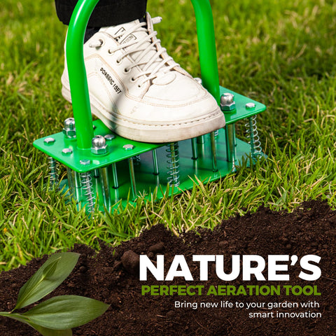 GrdnCare aerator showing six springs for auto-cleaning during use.