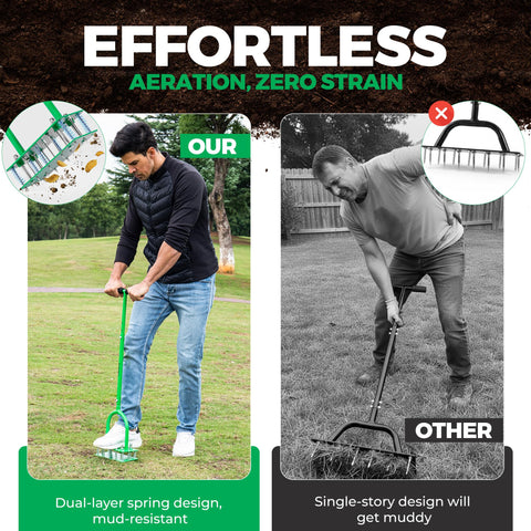 GrdnCare aerator steel frame and reinforced joints for durability.