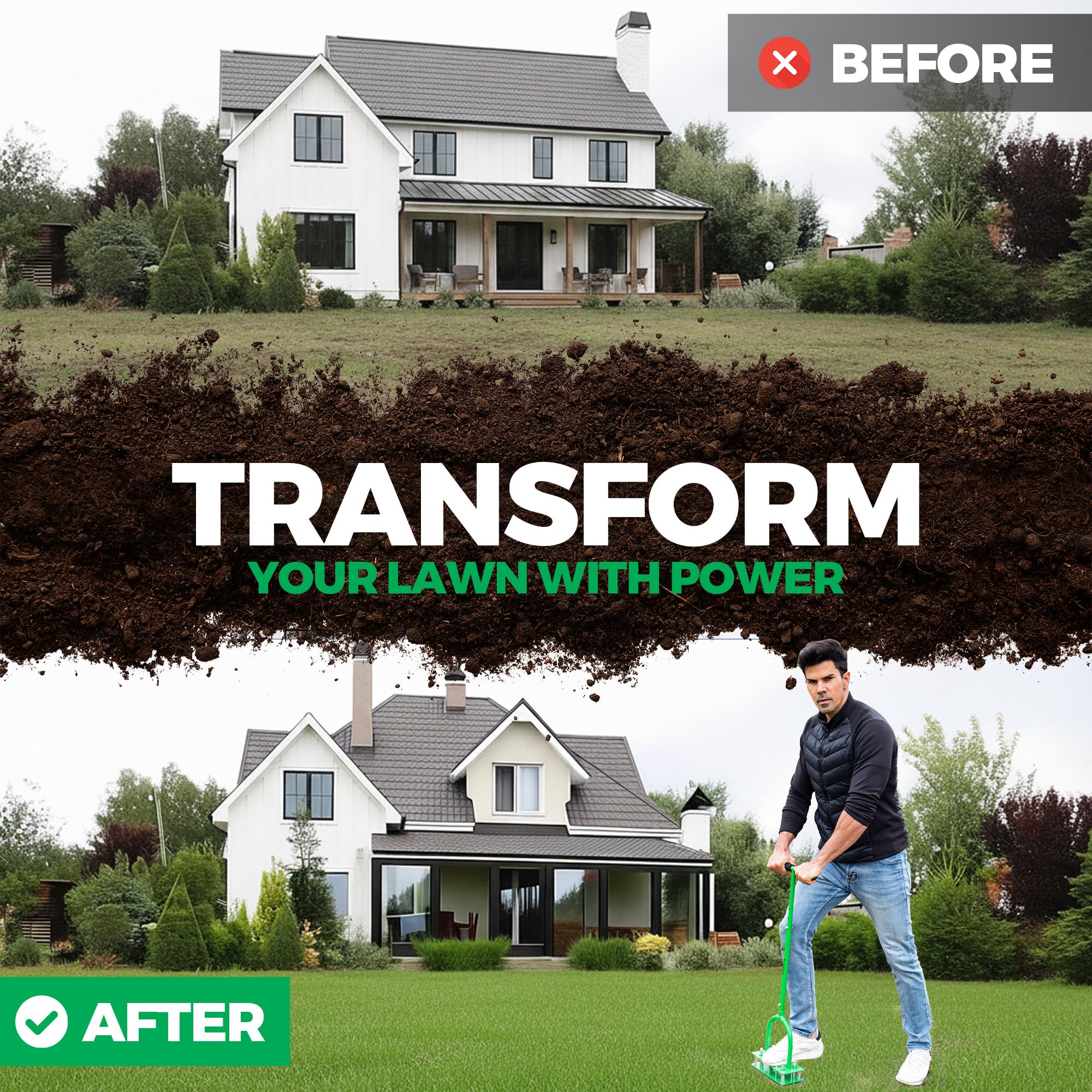 GrdnCare aerator easily bolts together for quick setup.