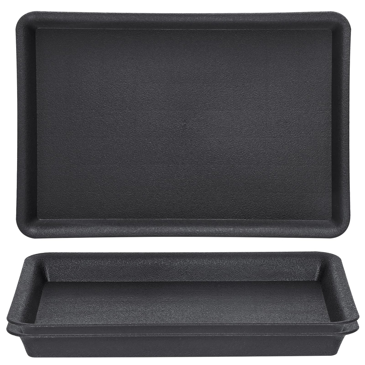GREANER 3-pack rectangular plant saucers catch excess water for neat indoor pots.