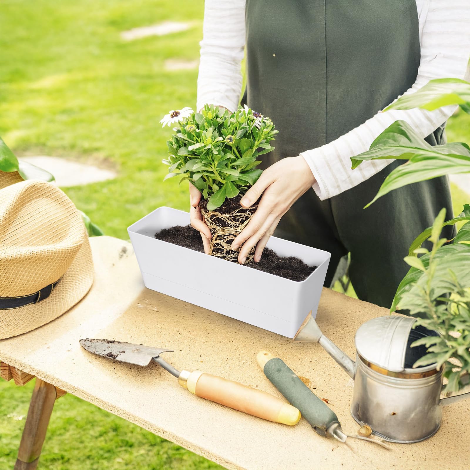 Durable ABS plastic GREANER planter resists moisture and wear