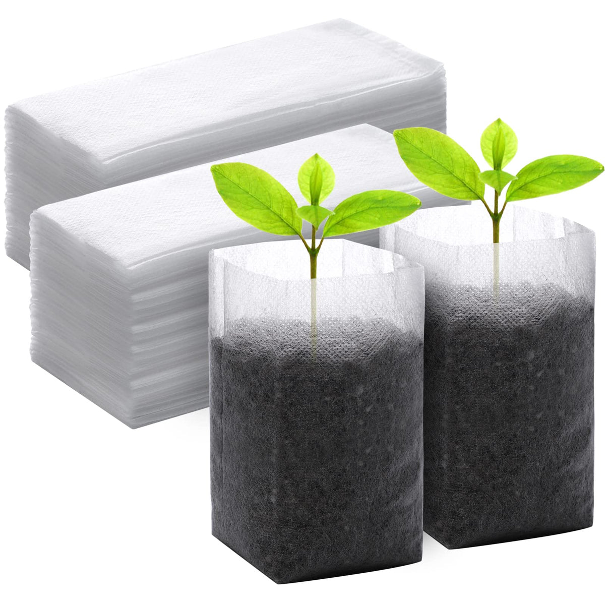 GREANER nursery bags: eco-friendly 200-piece seedling kit for home gardens.
