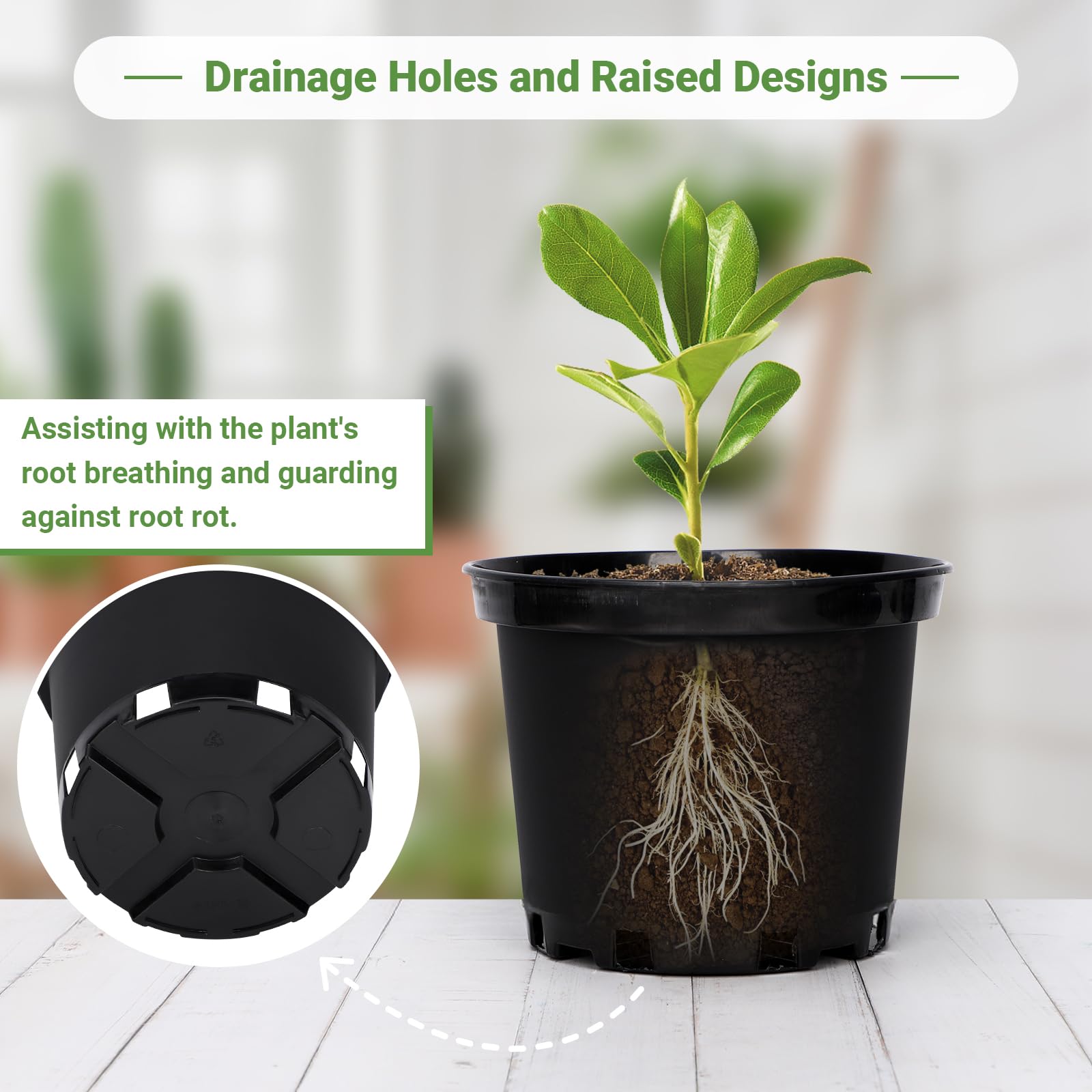 GREANER nursery pots crafted from premium PP material resist wear and deformation
