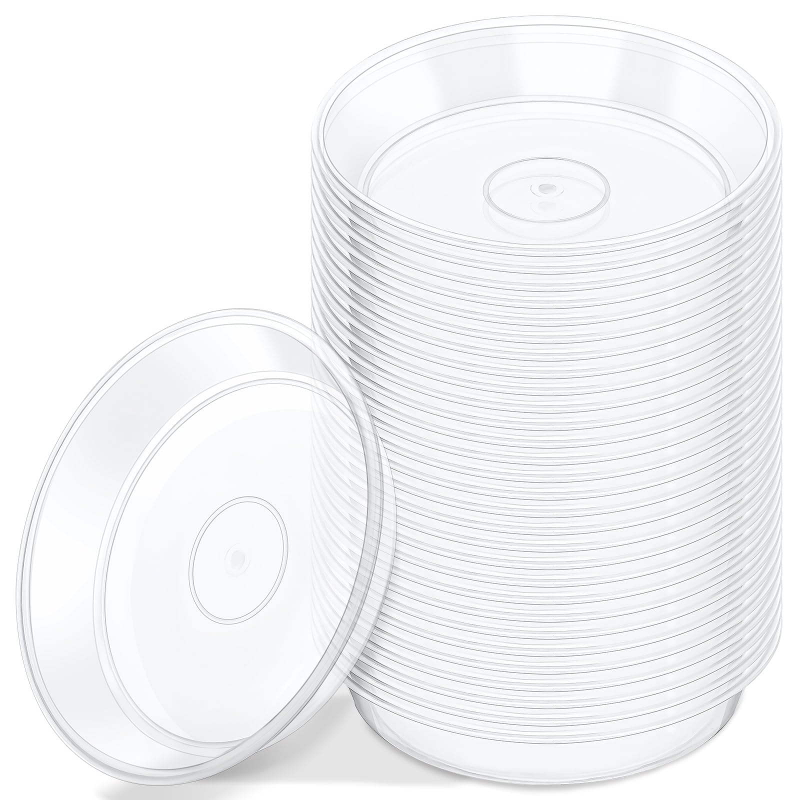 GREANER plant saucer 4-inch clear top view protects surfaces from drips and spills.