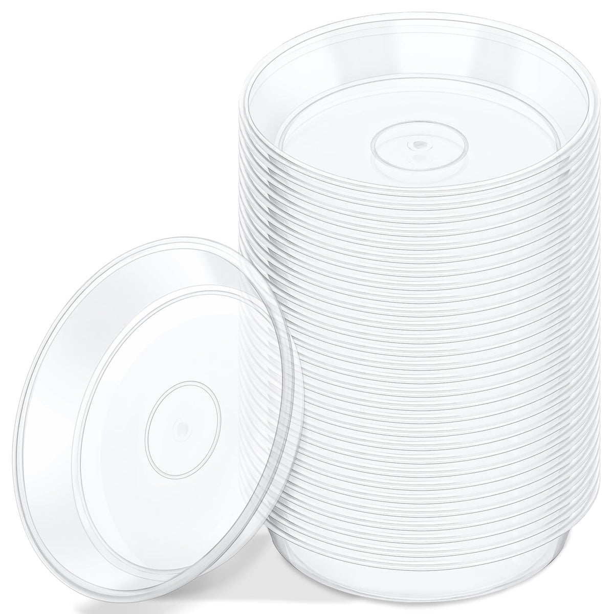 GREANER plant saucer 4-inch clear top view protects surfaces from drips and spills.