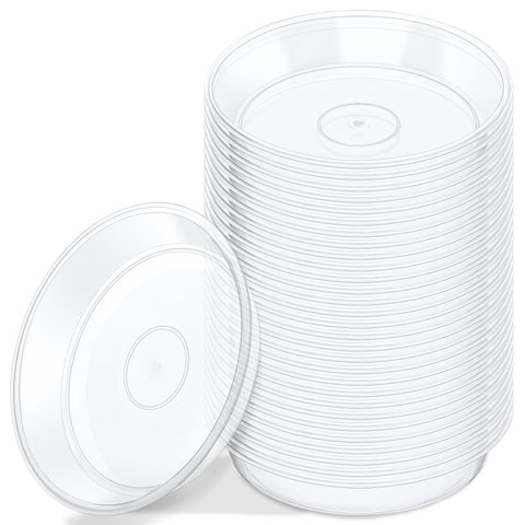 GREANER plant saucer 4-inch clear top view protects surfaces from drips and spills.