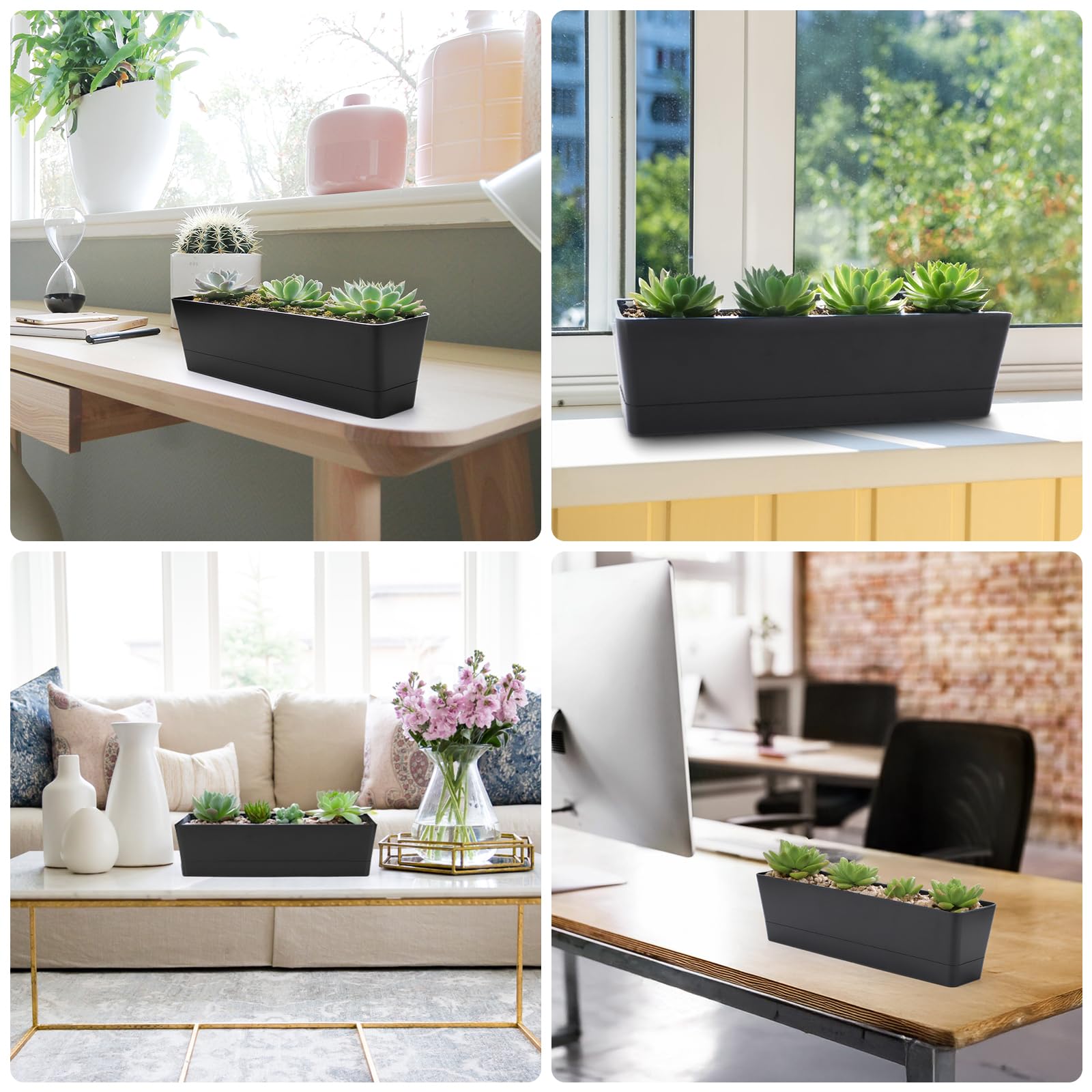 GREANER indoor-outdoor planter suitable for balconies and windowsills year-round.