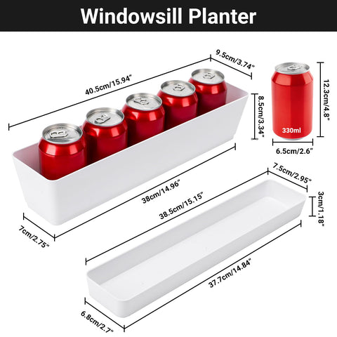 GREANER window box with removable saucer showing easy cleaning