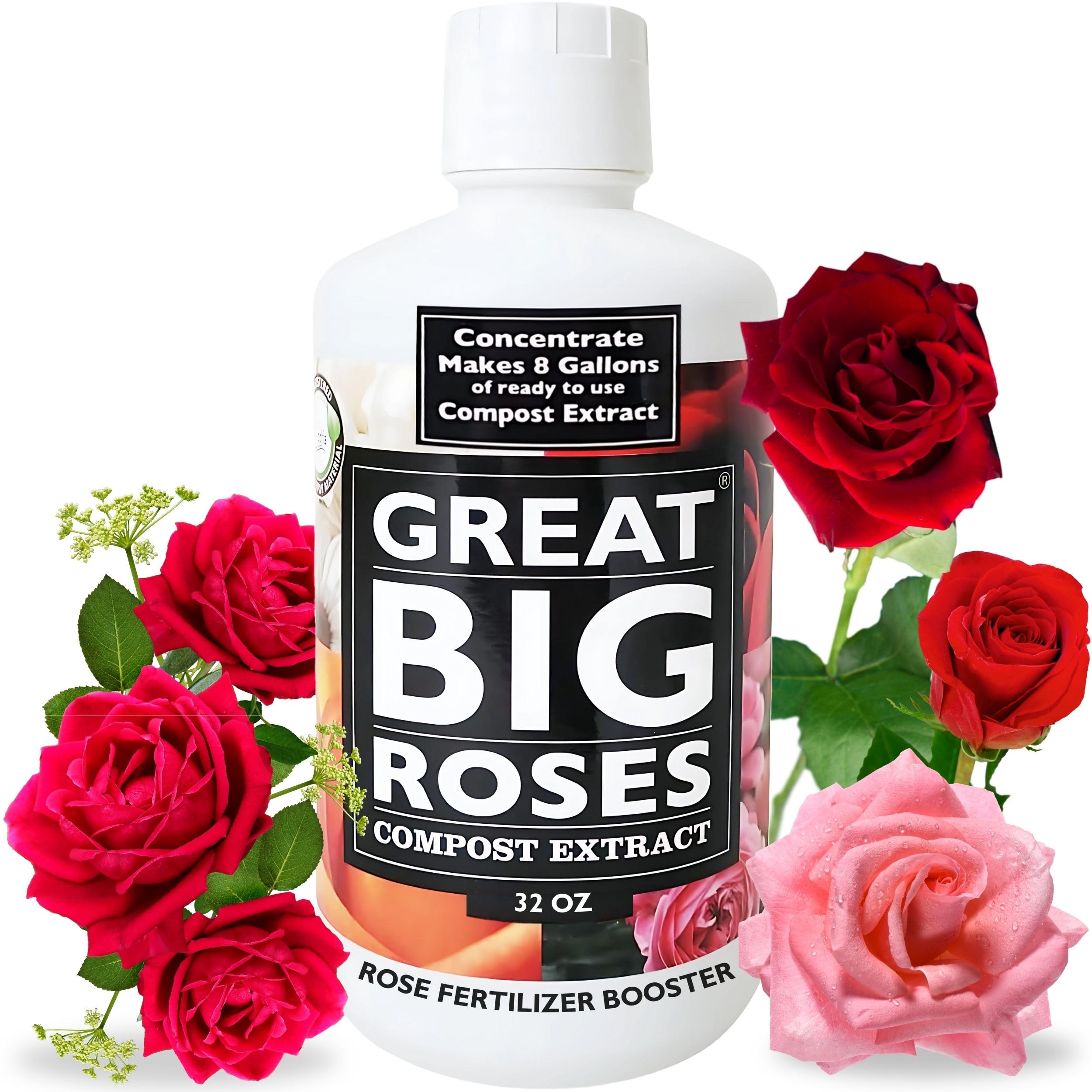 Great Big Roses bottle pour for quick, root-zone feeding.