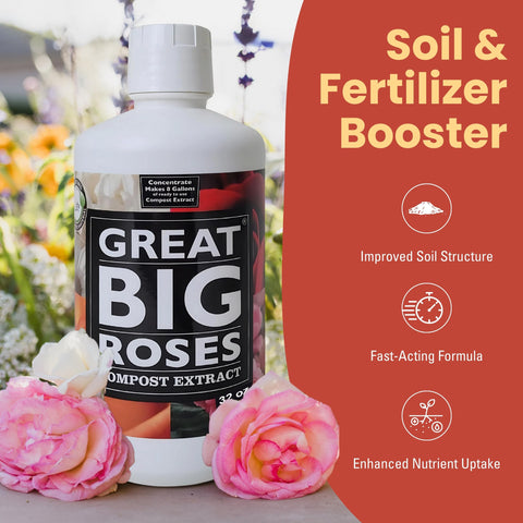Great Big Roses applied around the base of a rose bush for growth.