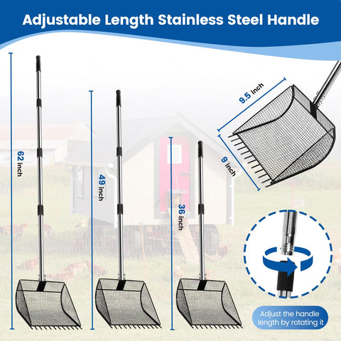Great Dachong adjustable handle from 36 to 62 inches for comfortable use.