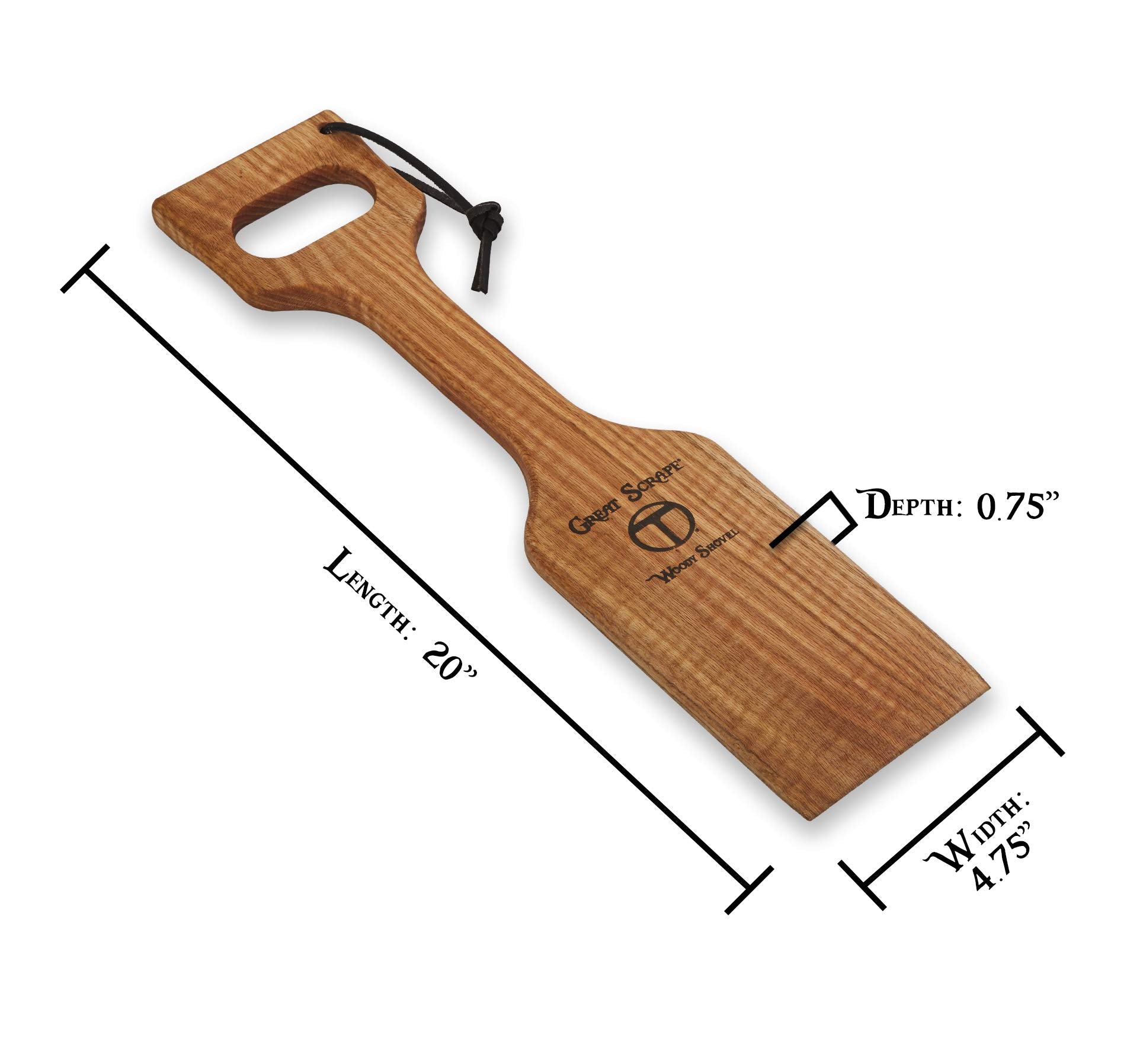 Great Scrape Woody Shovel bristle-free design protects grill surfaces.