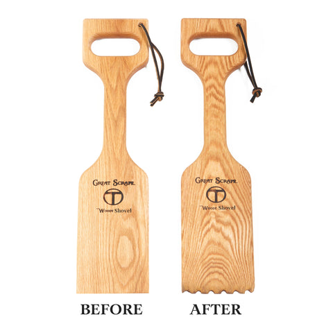 Great Scrape Woody Shovel wood materials red oak and beech with natural oil.