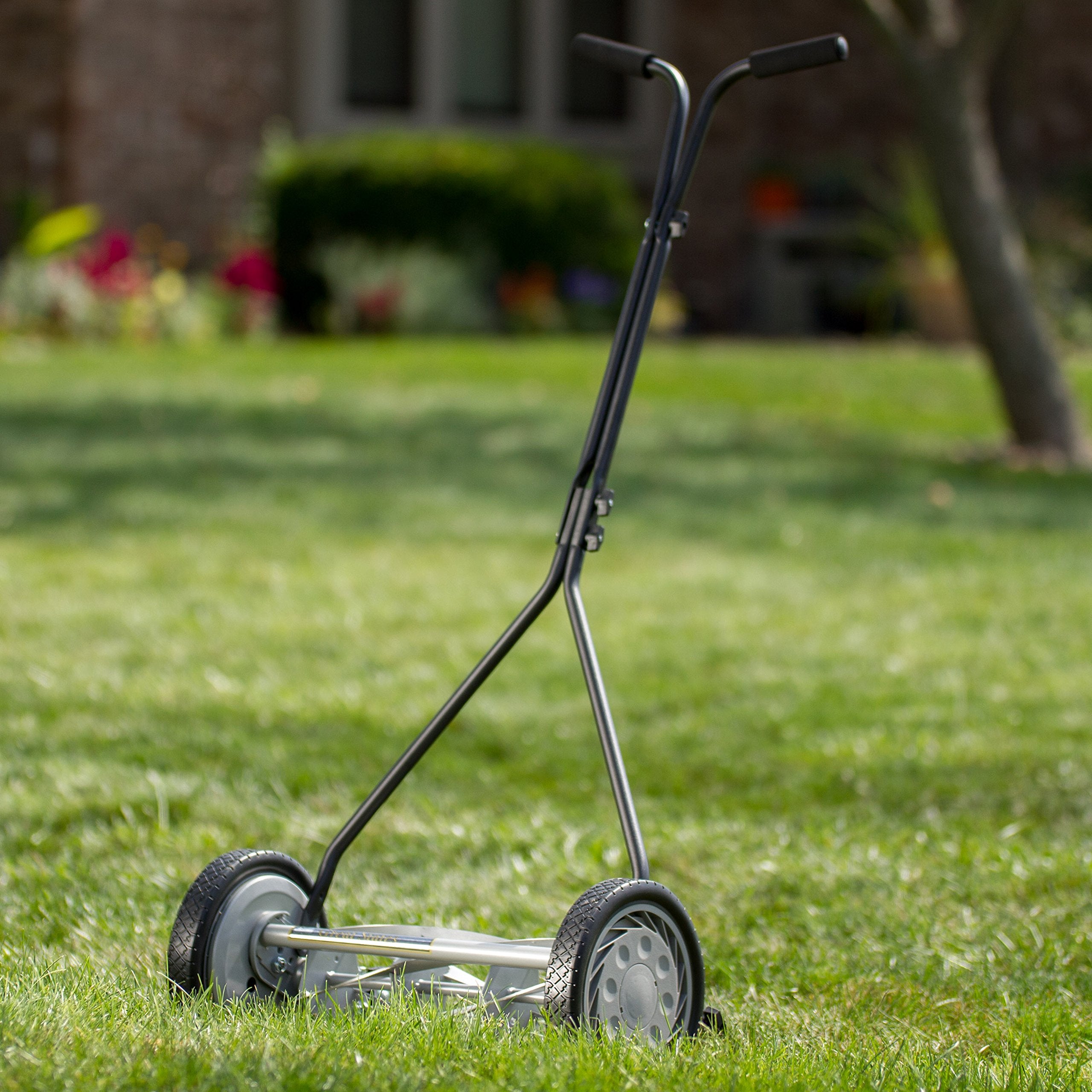 Great States 415-16 reel mower front view highlighting 16-inch cutting width.