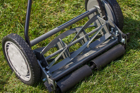 Great States 415-16 reel mower operates quietly for peaceful yards.