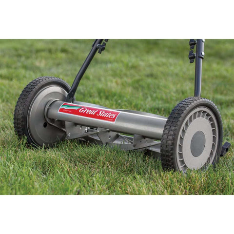 Great States mower operates quietly, ideal for early morning lawn care