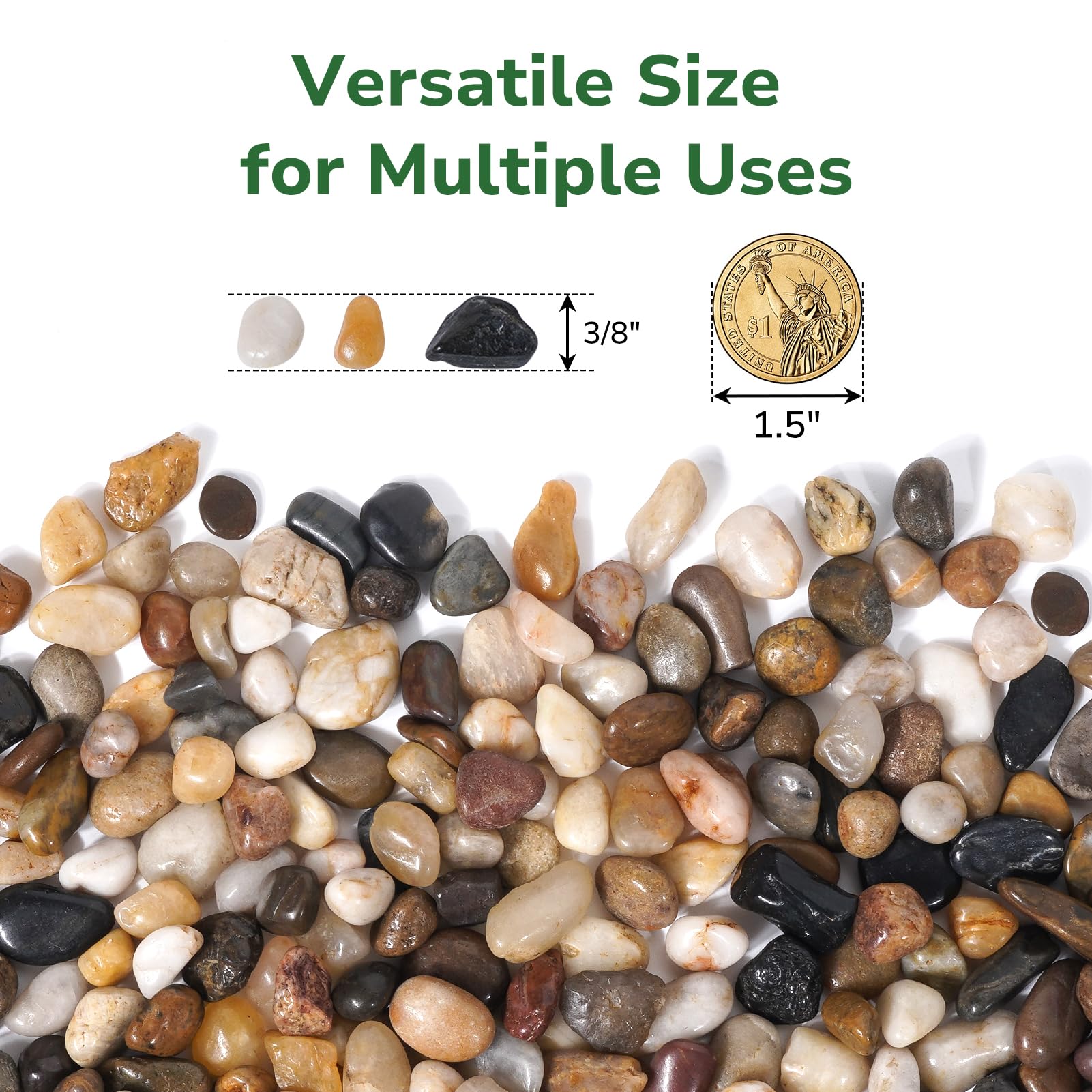 GreatBuddy 3-8 inch pea gravel for vases enhances arrangement and drainage.