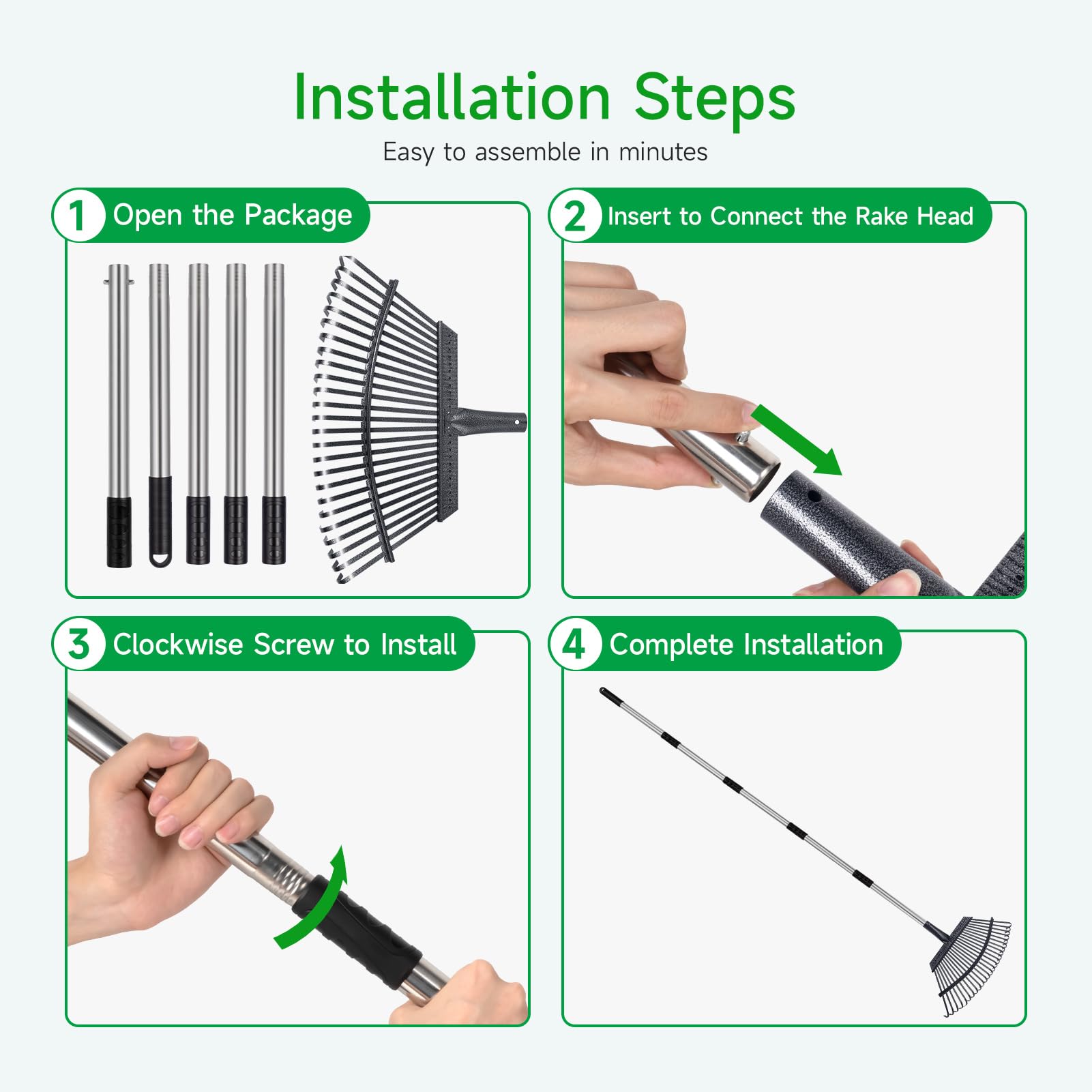 GreatBuddy adjustable handle lengths from 29 to 72 inches to fit your height