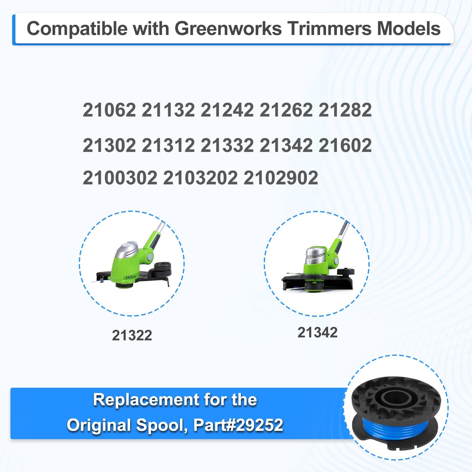 GreatBuddy easy-replacement spools simplify upkeep and refills.