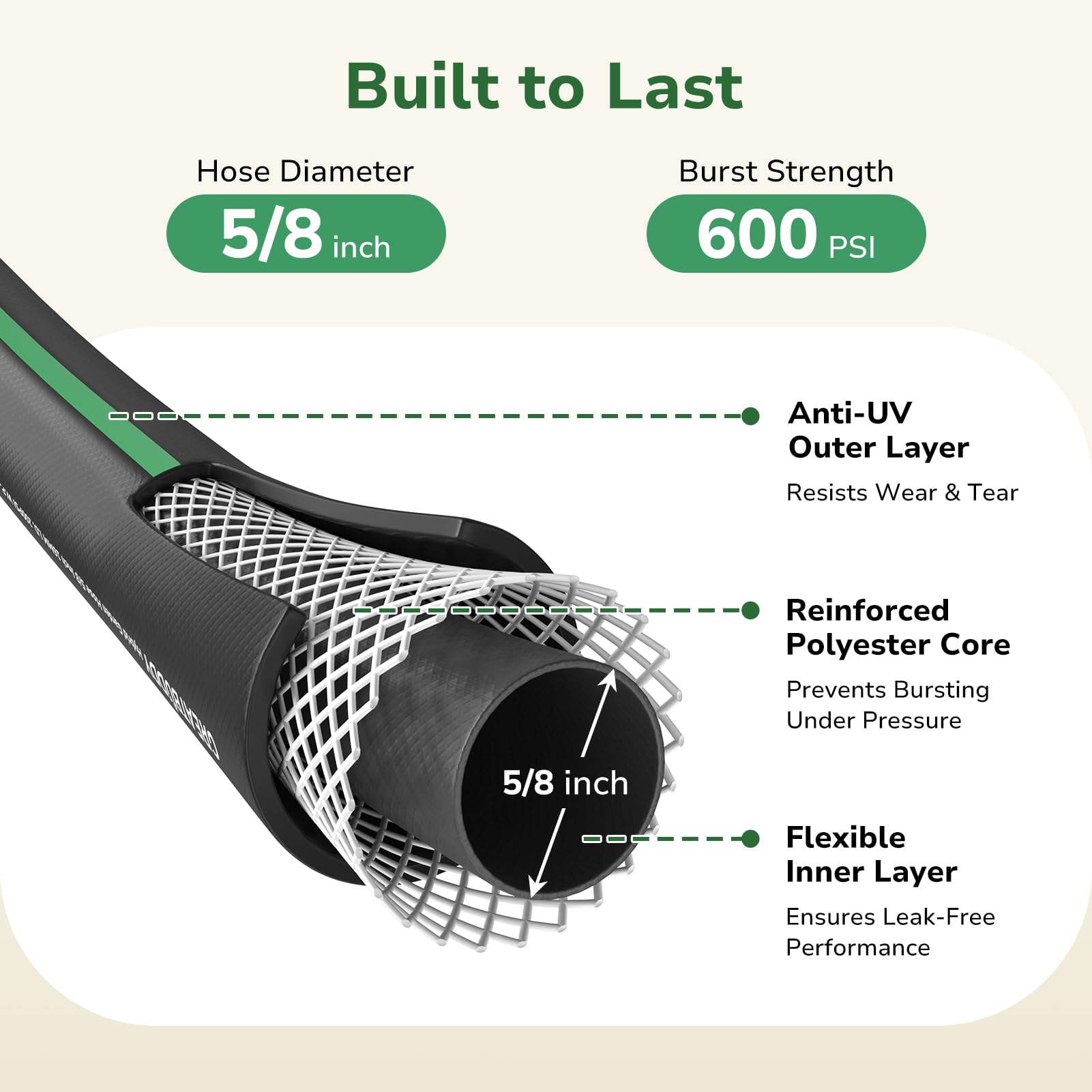 GreatBuddy garden hose 50ft demonstration of bendability and kink resistance.