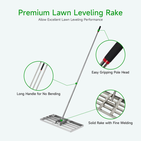 GreatBuddy rake head edge detail for smooth gliding over soil