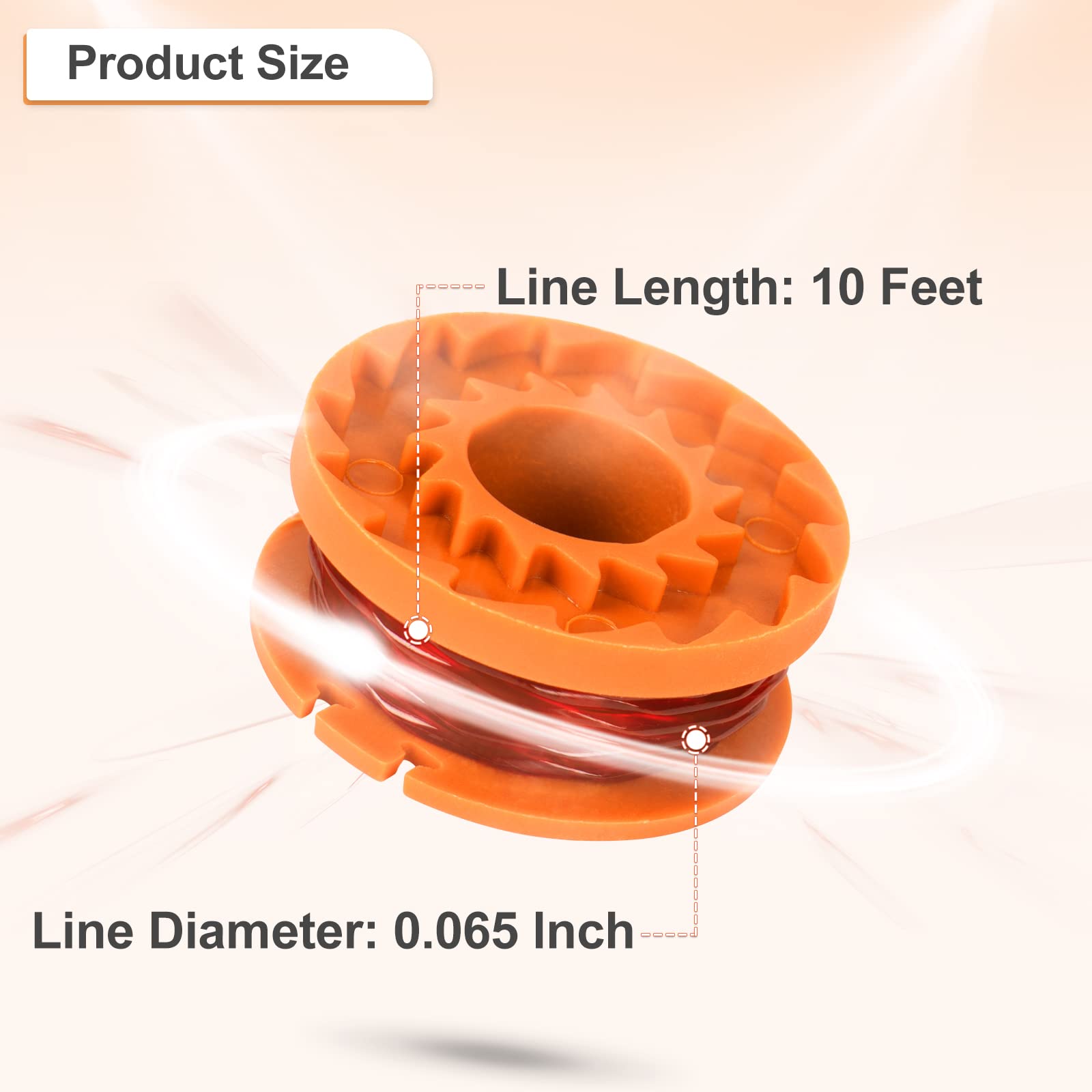 GreatBuddy WA0010 spool with durable 0.065 inch nylon line for clean cuts.