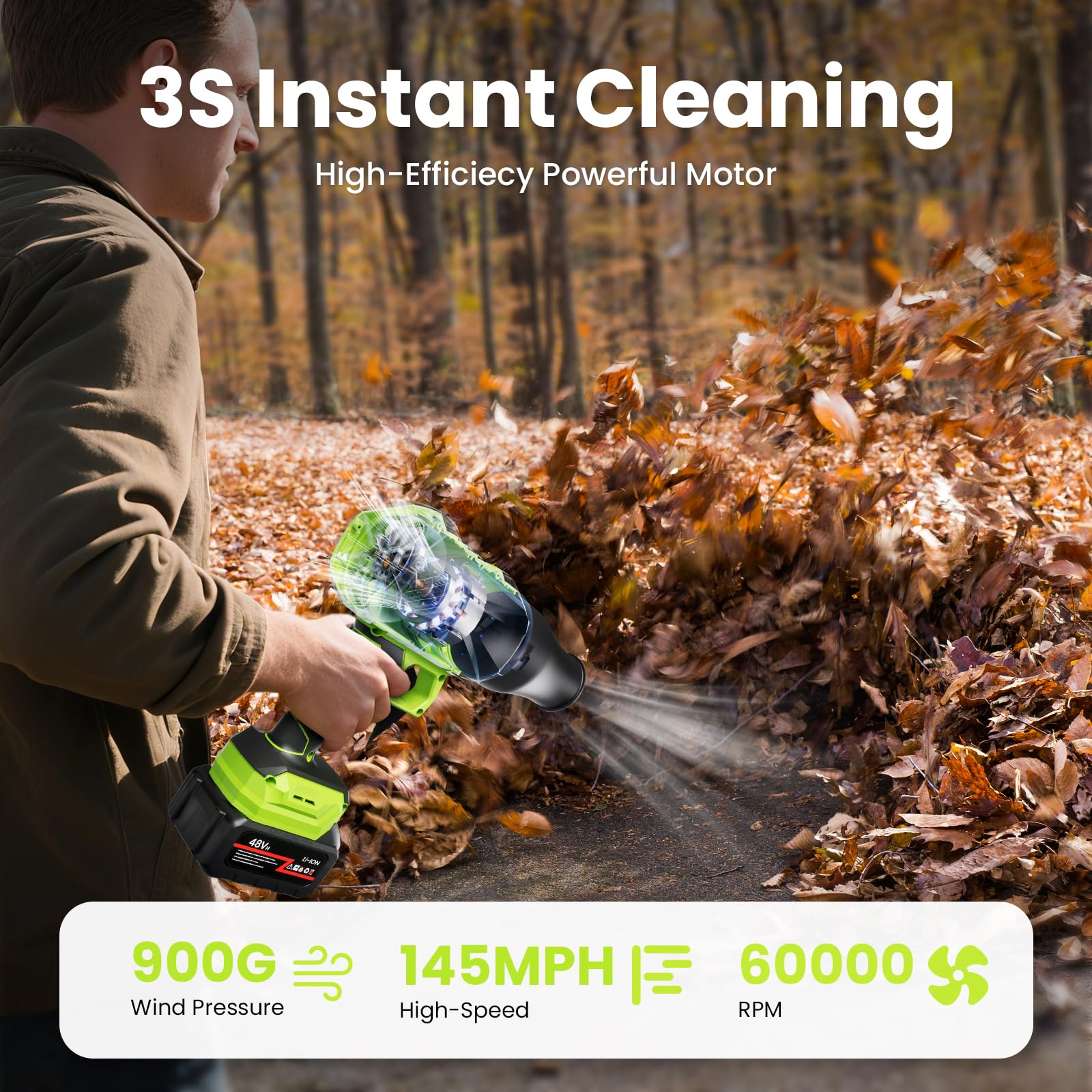 Grebilux dual-batteries pack enables extended runtime.