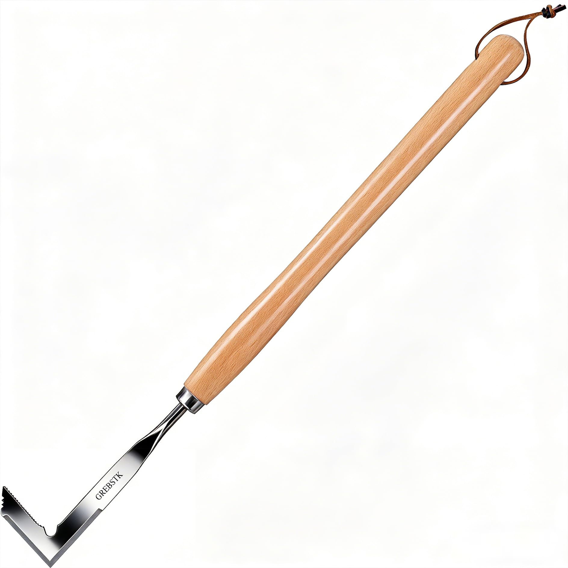 GREBSTK crack weeder close-up shows stainless blade for precise weed scraping
