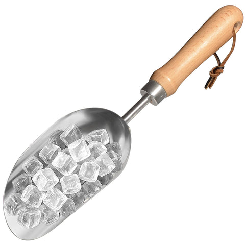 GREBSTK garden hand large capacity scoop shown for efficient gardening and quick soil transfer.