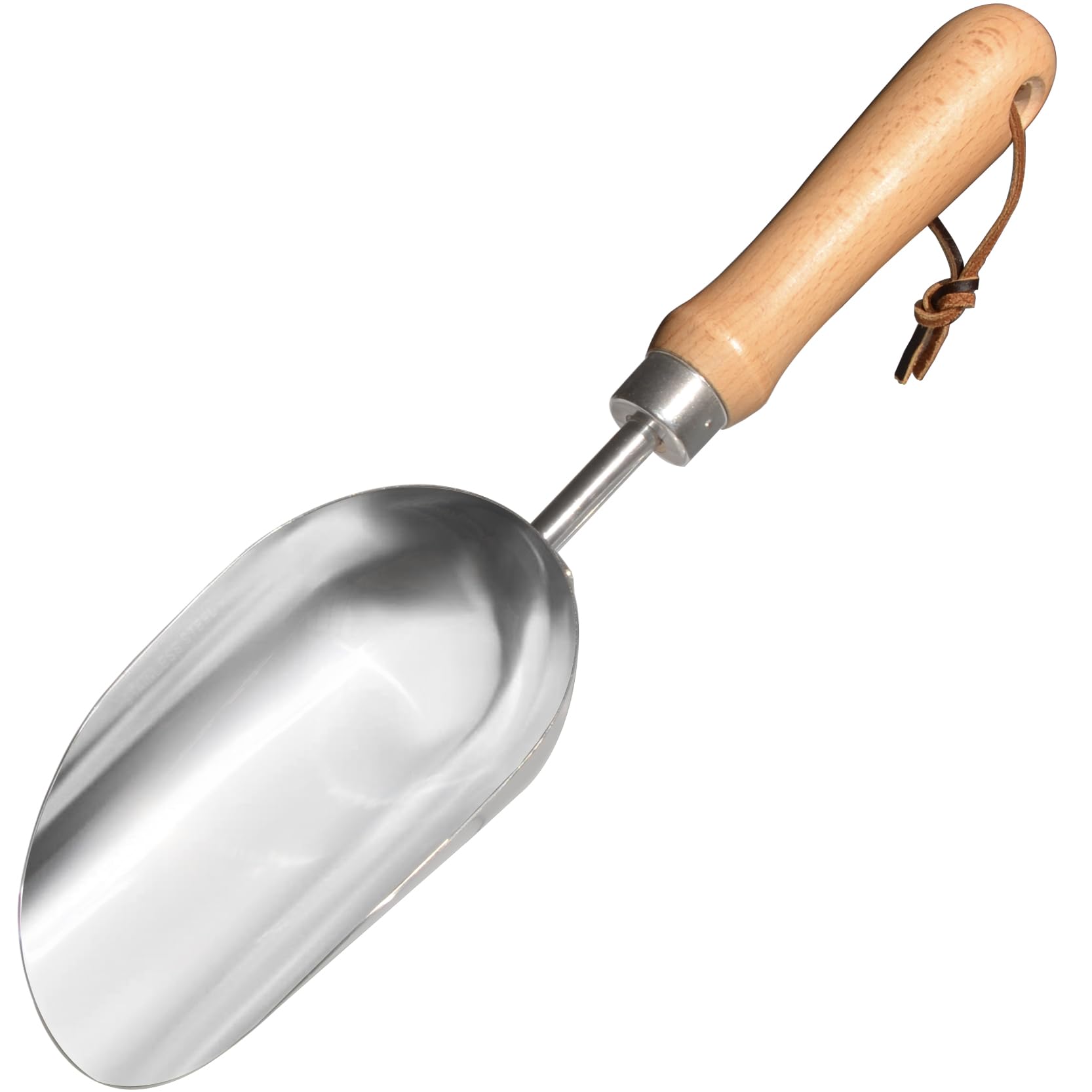 GREBSTK lightweight 0.44 lb scoop offers easy handling.