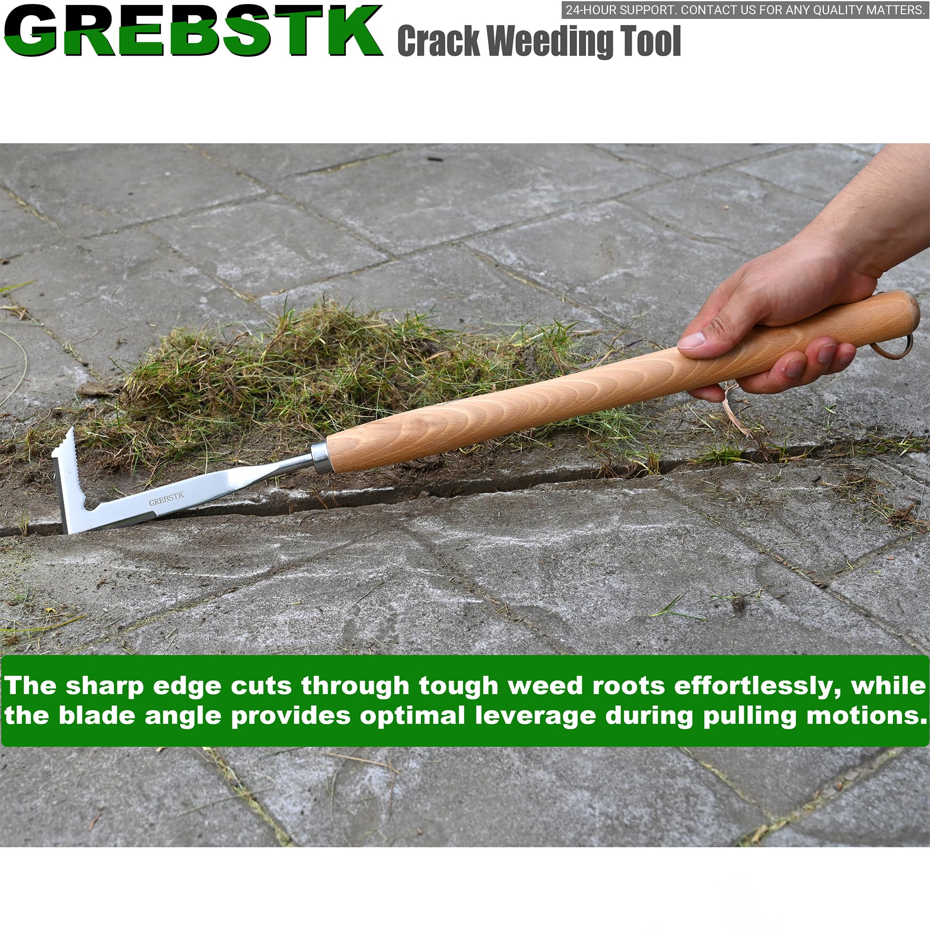 GREBSTK patio stone weeding tool in action between cracks