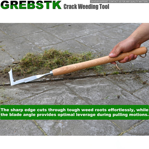 GREBSTK patio stone weeding tool in action between cracks