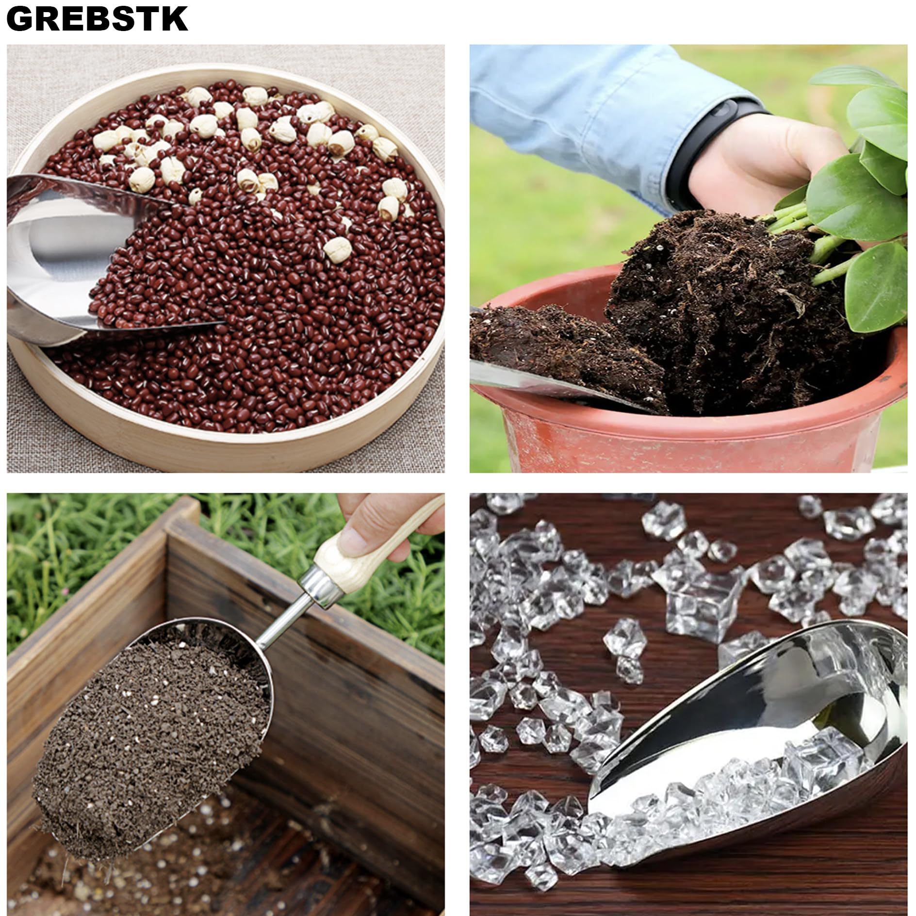 GREBSTK transplanting and digging tools suited for garden beds and containers.