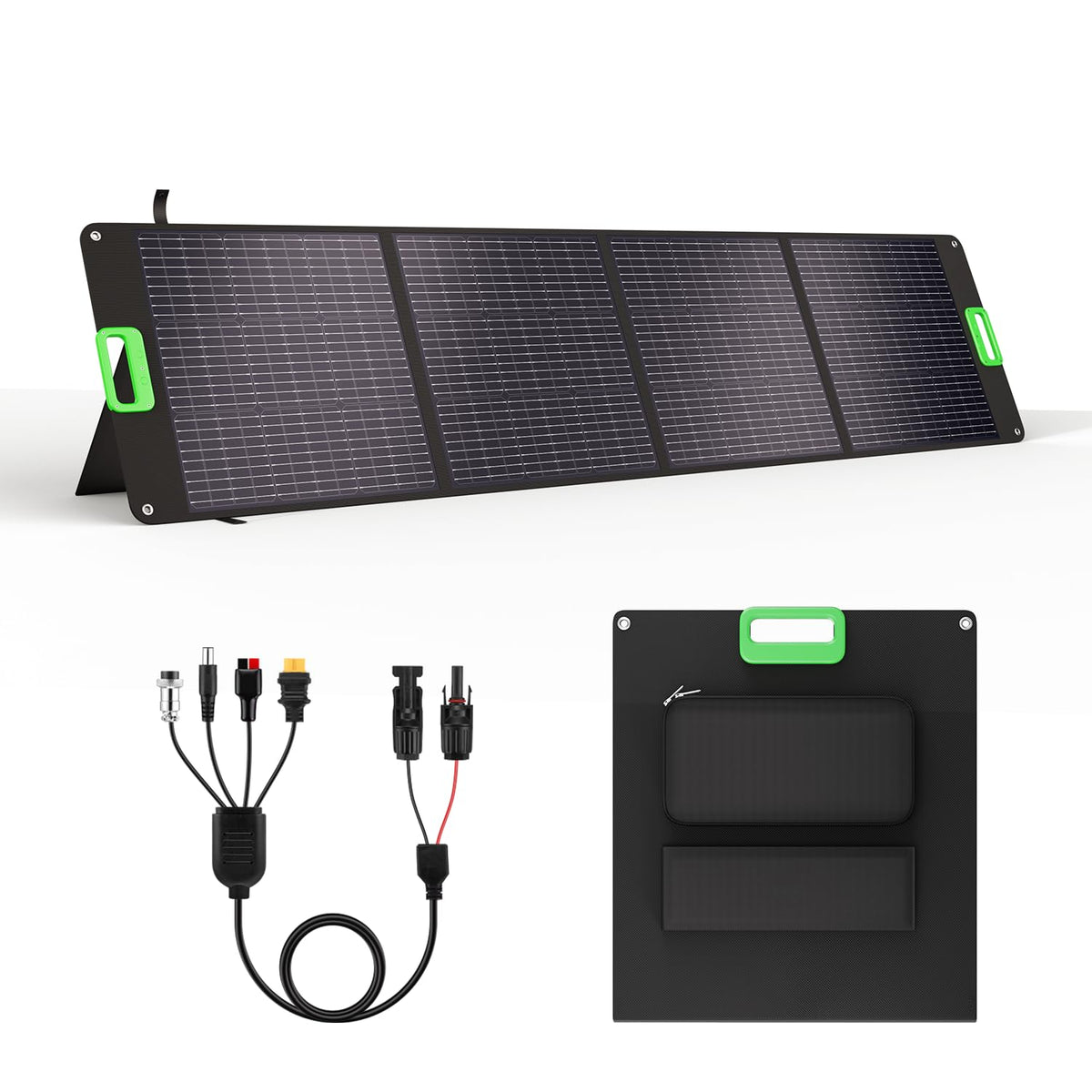 GRECELL 200W foldable solar panel opened to harvest sun for off-grid power