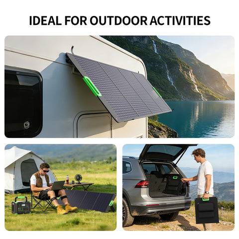 GRECELL 200W solar panel edges with mounting grommets