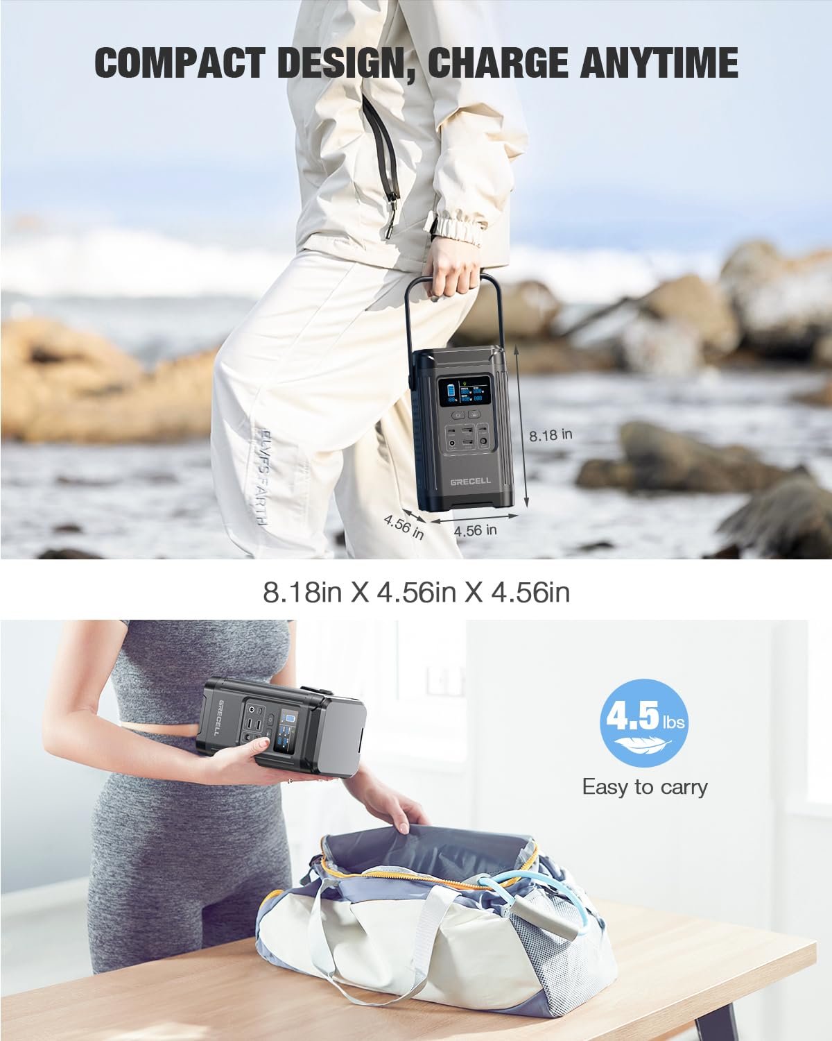 GRECELL 240W power station at home backup powering essential devices