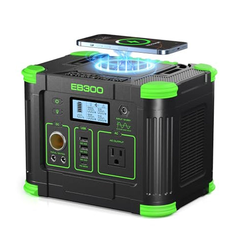GRECELL 300W portable power station front view powering essentials on the move