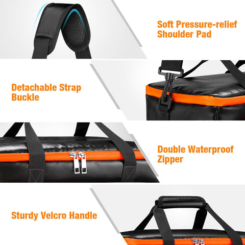 GRECELL padded shoulder strap enhances comfort during transport.