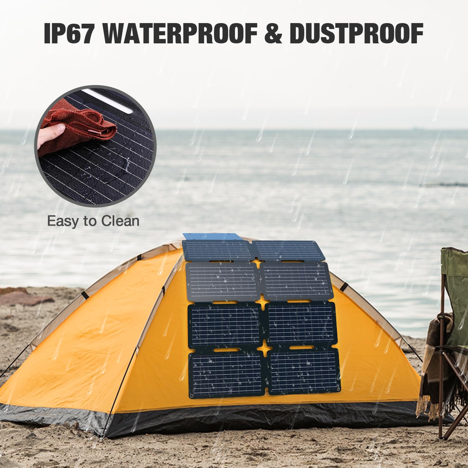 GRECELL foldable panel with kickstand for optimal sun exposure